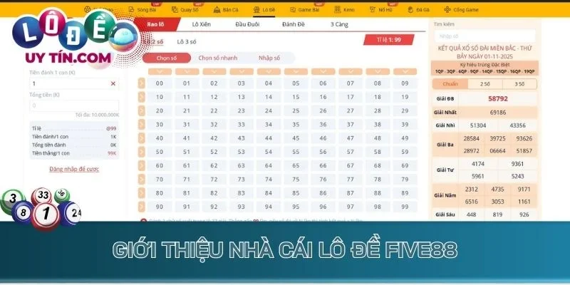 Giới thiệu nhà cái lô đề Five88
